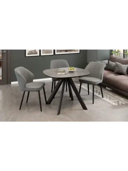 Стол кухонный Черный муар мрамор 100(135)х90х76 см