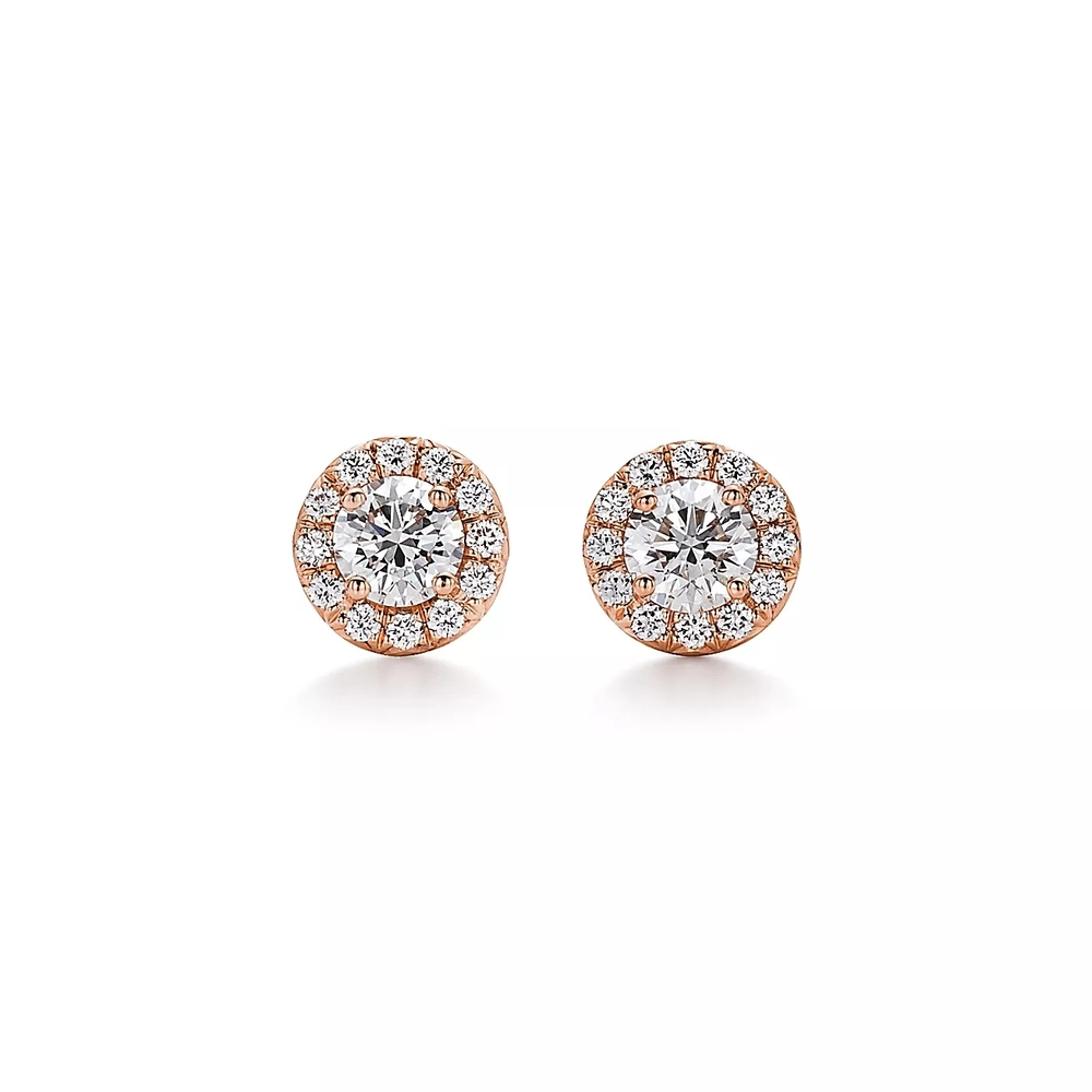 Серьги из розового золота с бриллиантами. 0.32 карата, Tiffany Soleste 💎 В наличии