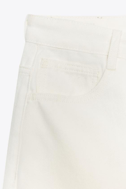 ZARA ХЛОПКОВЫЕ БРЮКИ СО СКЛАДКАМИ — ZW COLLECTION, БЕЛЫЙ