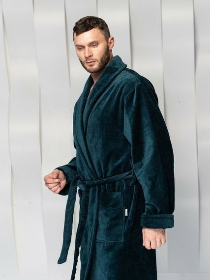 Халат мужской CODY без капюшона Морская волна "Polens"
