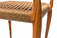 Дизайнерский стул ручной работы с плетеным сиденьем