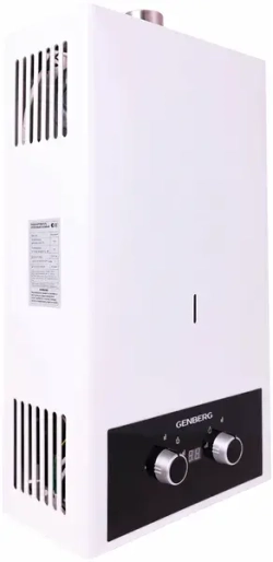 Проточный газовый водонагреватель GENBERG 410.01 турбо 10 л.+труба ф60