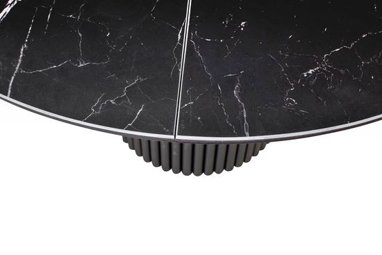 Стол DUBAI 110 (+32) черная керамика глянцевая / черная опора