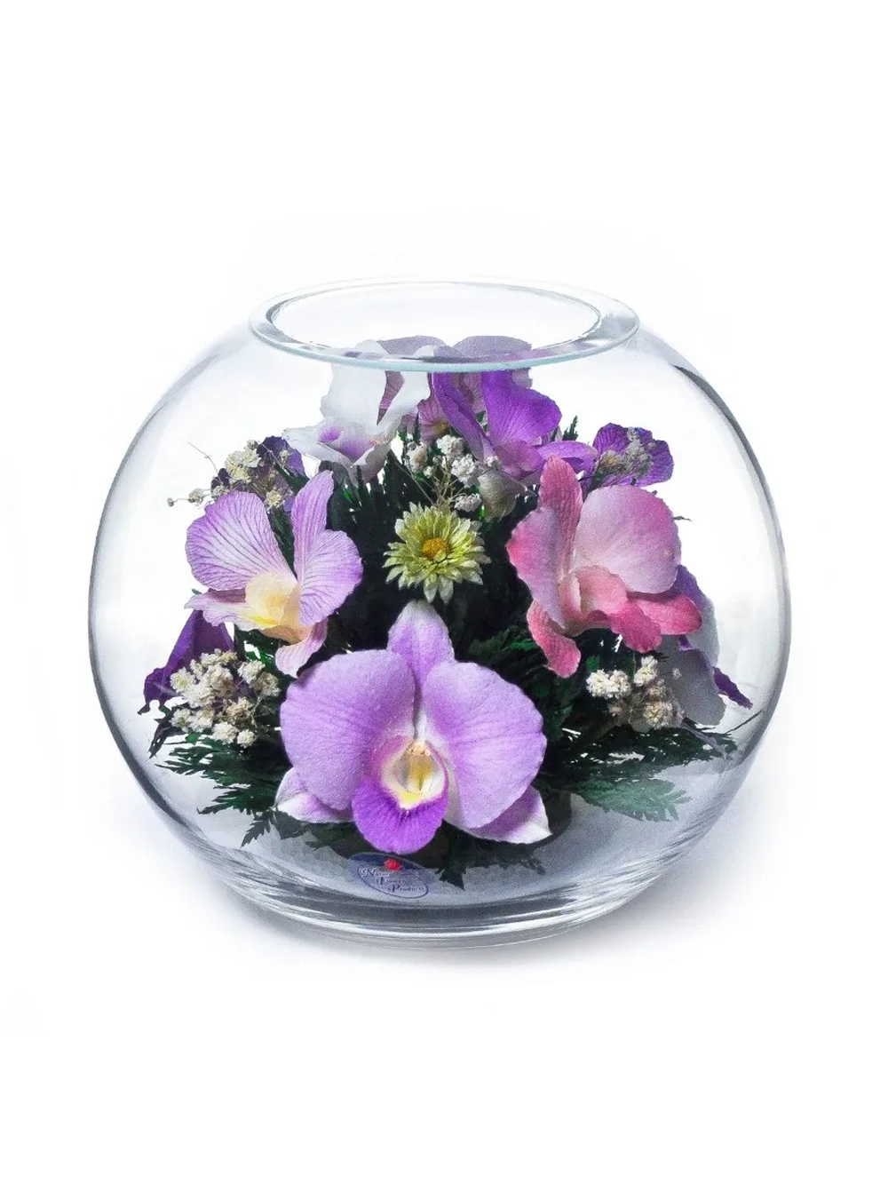 натуральные цветы в стекле, вакуум