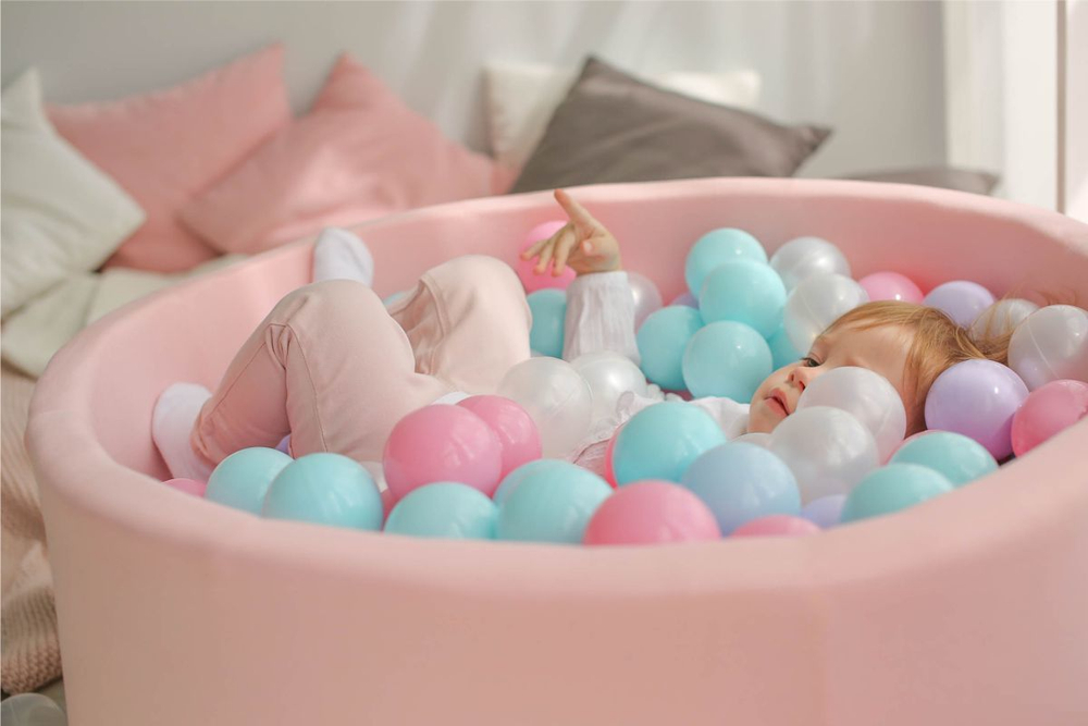 Romana Airpool Детский сухой бассейн Easy (розовый с розовыми шарикам