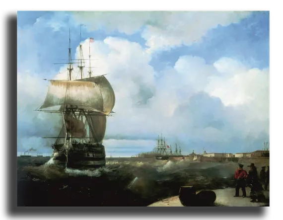 Репродукция "Айвазовский - Большой рейд в Кронштадте"