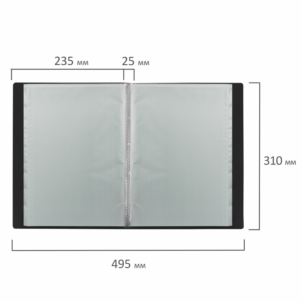 Папка 40 вкладышей BRAUBERG "Office", черная, 0,6 мм, 271327