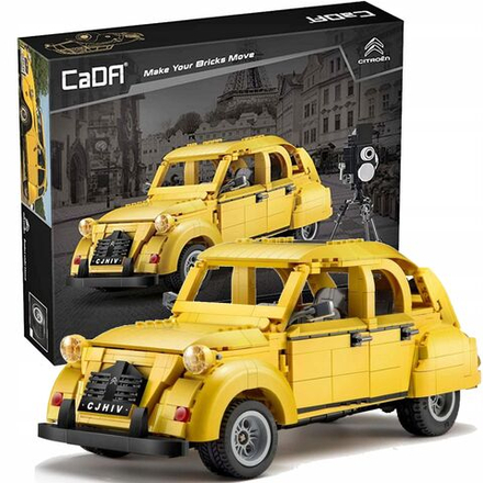 Конструктор CaDa - Citroen 2CV - Автомобиль Ситроен желтый ретро 1238 элементов - Када C61026W