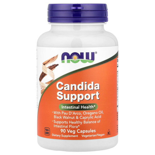 NOW Foods, Candida Support, добавка для баланса микрофлоры в кишечнике, 90 растительных капсул