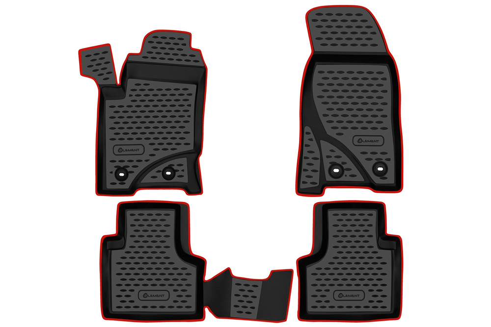 Коврики в салон для CHEVROLET NIVA 2009-2020, LADA NIVA I, Travel 2020-, внедорожник , 4 шт. (красный кант, полиуретан) KANT.NLC.52.17.210.RD