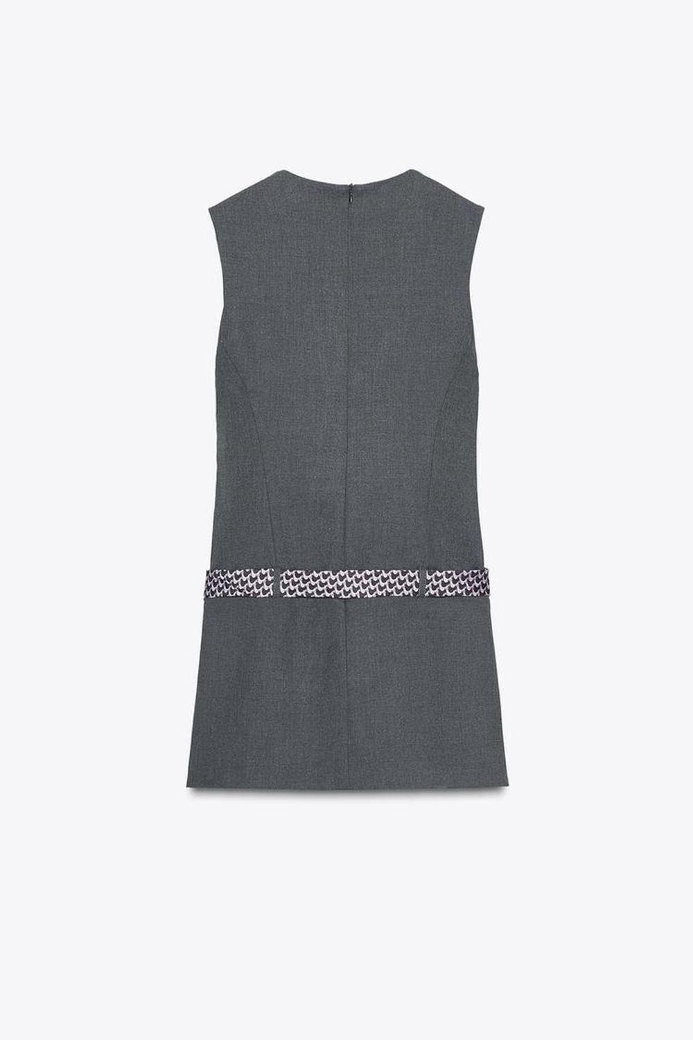 ZARA КОРОТКОЕ ПЛАТЬЕ С ПОЯСОМ-ГАЛСТУКОМ, УГОЛЬНЫЙ