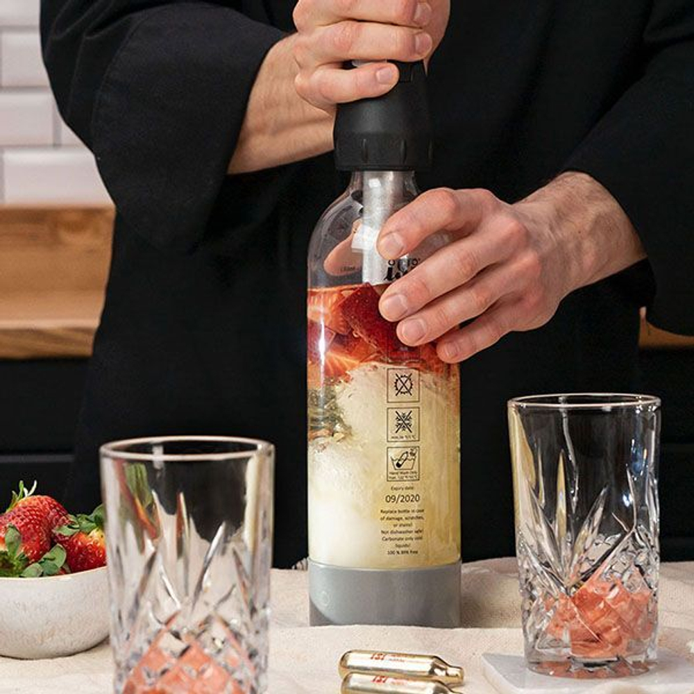 Сифон для содовой «Твист-н-спаркл» (6шт.баллончиков);1л;,H=29см;прозр. (Цвет: прозрачный)