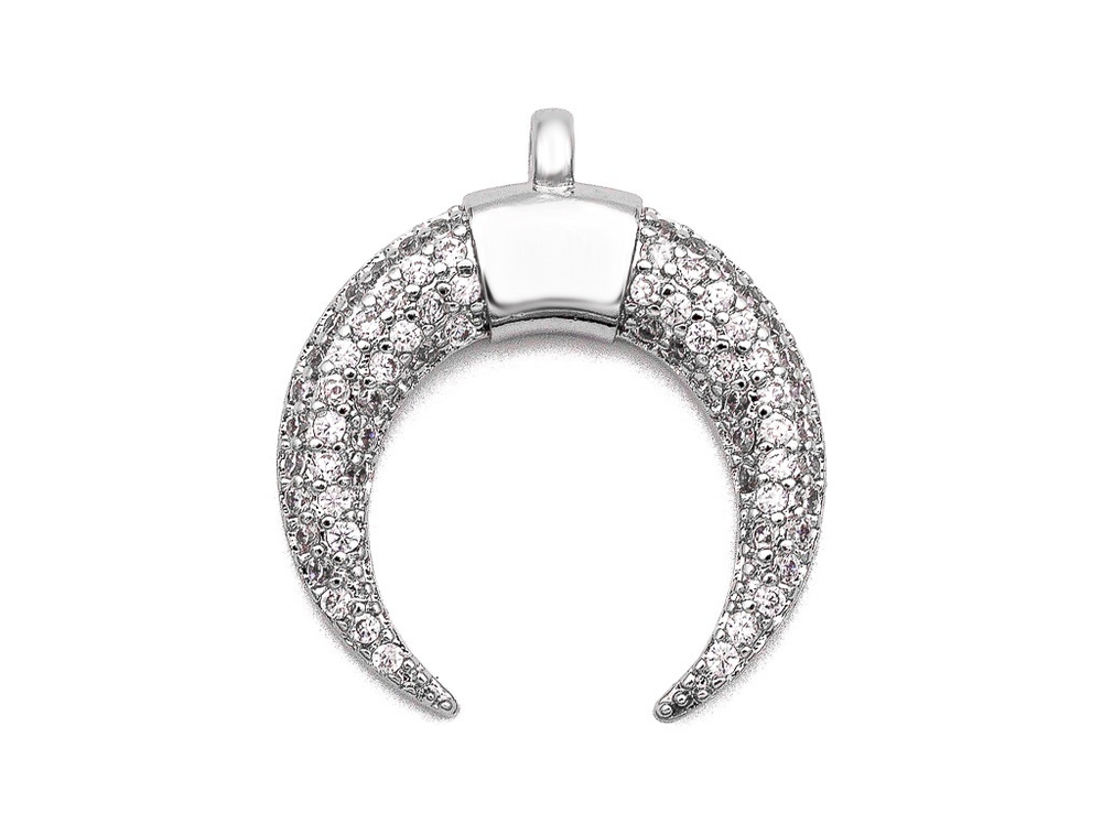 Подвеска "Лунница" 19х17мм, со стразами