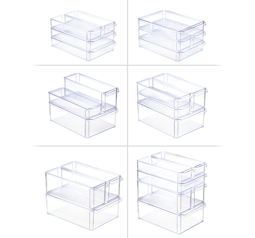 Органайзер для холодильника 10х30х10см с крышкой Прозрачный