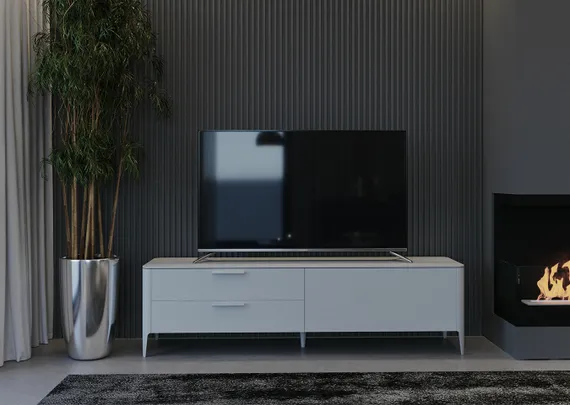 Тумба Type oak под ТВ 2 ящика откидная дверь (светло-серый)