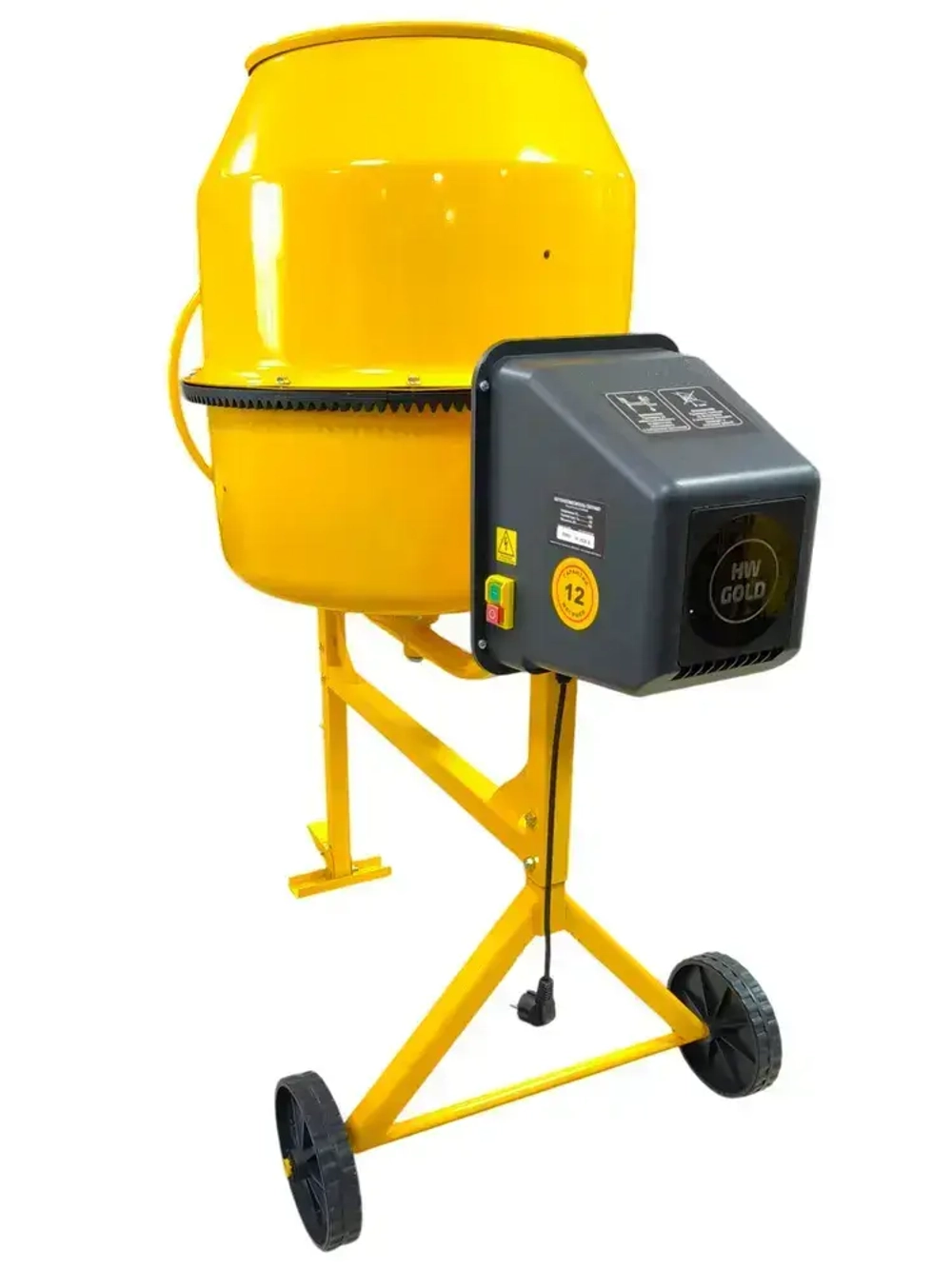 Бетономешалка строительная HARD WORKER СБП150П, бетоносмеситель электрический 550 Вт, с педалью, полиамидный венец