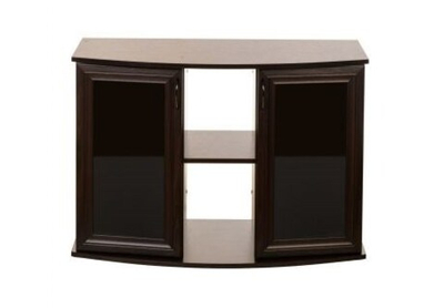 Тумба фигурная 120*40*70 венге, с 2я тонированными стеклянными дверцами+МДФ (АкваПлюс)