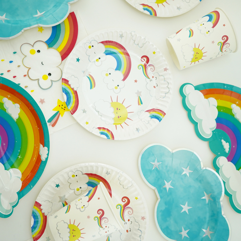 Стаканы "Радуга с облаками" с тиснением