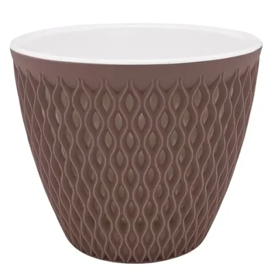 Кашпо для цветов пластиковое 1,6л d-16см «Версаль» Мокко