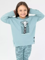 Зеленый костюм для девочки на весну с леггинсами