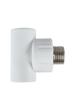 Тройник комбинированный PPR наружная резьба 20х 1/2,  белый, РТП (90/15)