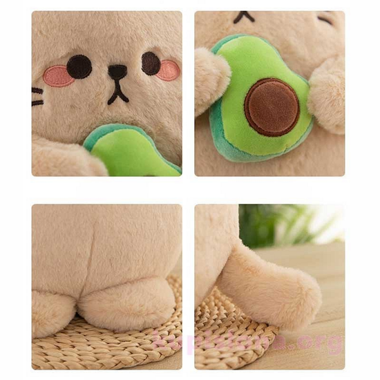 Мягкая игрушка Котик с авокадо, 30 см