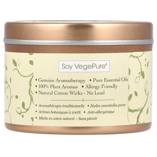 Aroma Naturals, Soy VegePure®, маленькая консервная свеча из сои, пачули и ладан, 79,38 г (2,8 унции)