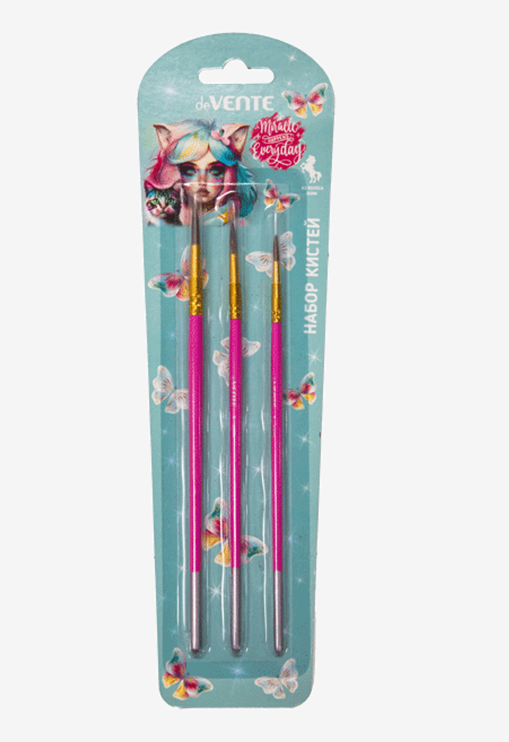 Набор кистей 3 шт (пони № 2, 4, 7) "Miracle" (deVENTE)