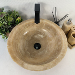Каменная раковина из оникса Bowl Yellow BO-04727 (45*45*17) 0200 из натурального камня