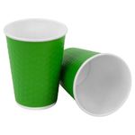 Стакан одноразовый бумажный 300/360 мл, D 90 мм, двухслойный, "Соты", зеленый, КОМПЛЕКТ 50 шт., холодное/горячее, WELDAY (ВЭЛДЭЙ), 702706