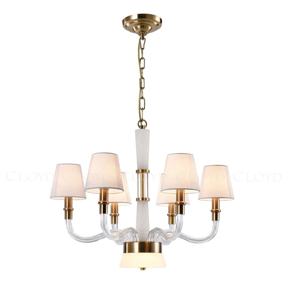 Люстра Cloyd SHERINGTON-A C7 / Ø67 см - абажуры - латунь (арт.11310)