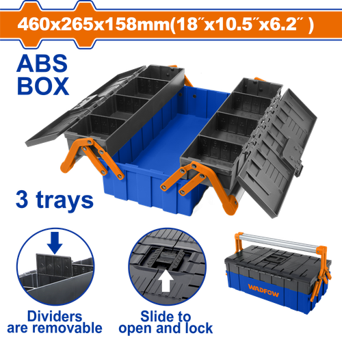 Ящик для инструмента 460х265х158 мм, 30 кг (4) WADFOW WTB4303