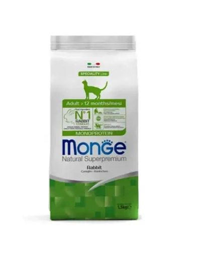 Monge Cat Speciality Line Monoprotein (Монж) сухой корм из мяса кролика для взрослых кошек и котов 1,5 кг.