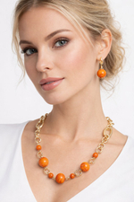 Комплект украшений из муранского стекла: колье, серьги