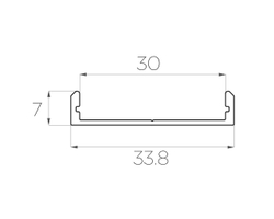 Профиль накладной алюминиевый LC-LP-0733-2 Anod