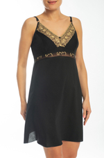 3410 ночная рубашка "Черный с золотом"