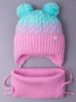Шапка для девочки осенняя вязаная и снуд