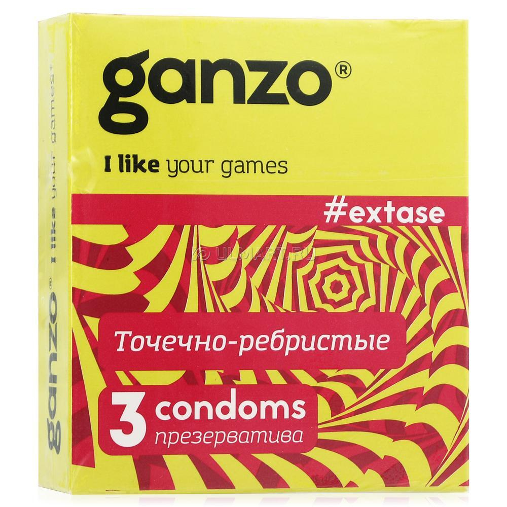 Презервативы Ganzo №3, точечно-ребристые