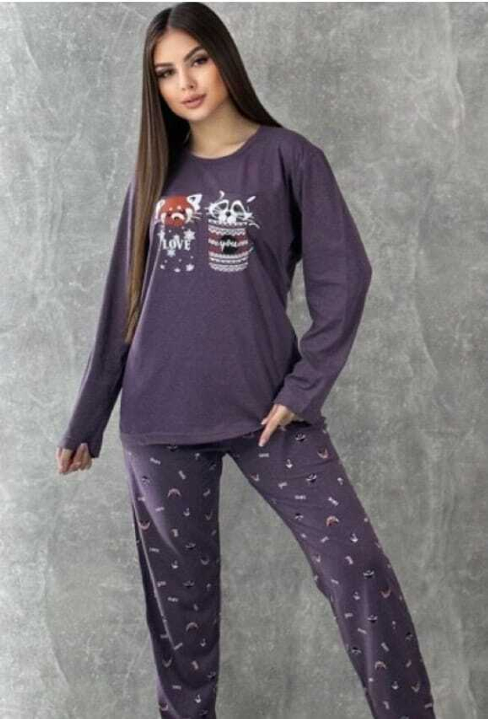 Пижама женская штаны+футболка дл/р ШФД0013 (норма)