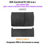 Коврики ЭВА в багажник и нишу для KIA Carnival IV (20-н.в.) БЕЗ ОТВЕРСТИЙ, на 7-ми и 8-ми местных авто любой сборки