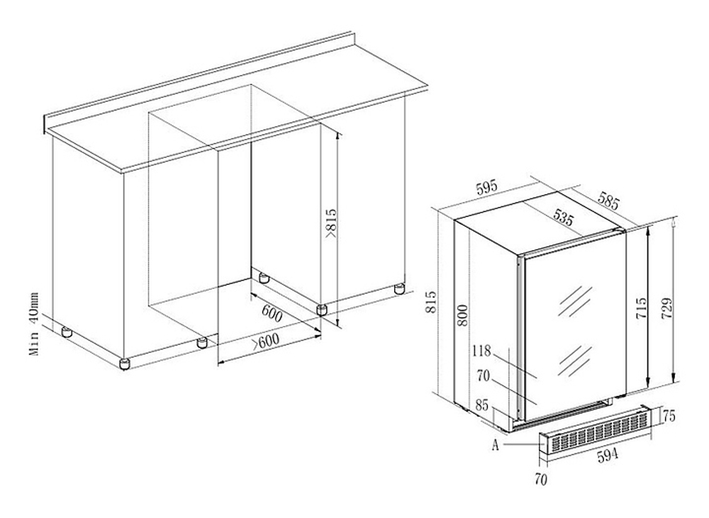 Шкаф винный Temptech Oslo OX60DRB-24