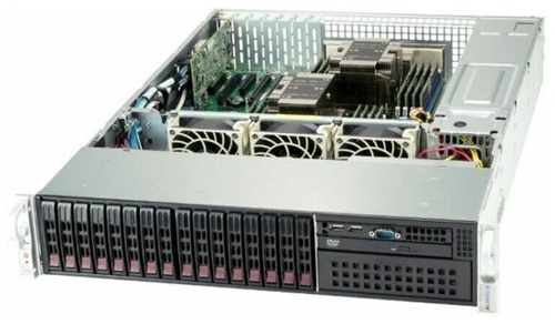 Сервер Supermicro SuperServer 2029P-C1R без процессора/без ОЗУ/без накопителей/количество отсеков 2.5" hot swap: 16/2 x 1200 Вт/LAN 1 Гбит/c