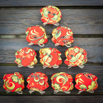 Бонбоньерка с медом на свадьбу, 140 грамм, стиль "Гжель и Хохлома"