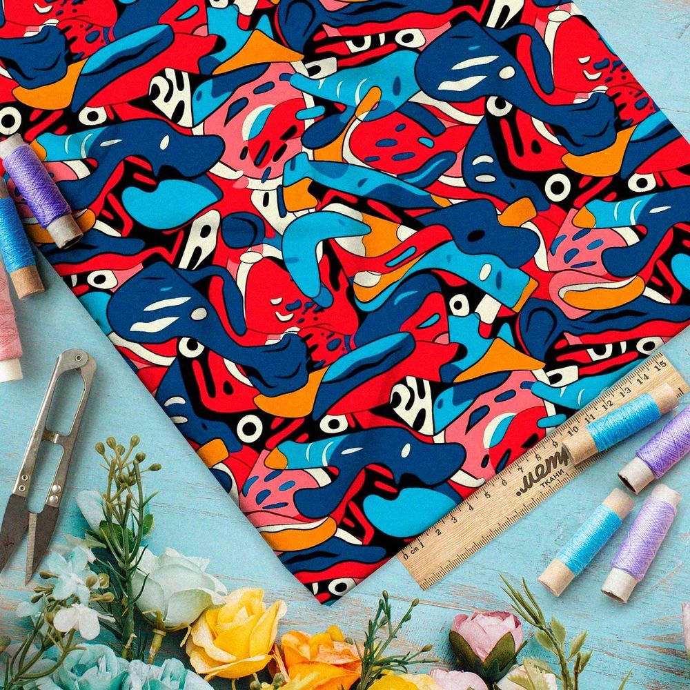 Ткань премиум флис монокромные отблески вдохновения