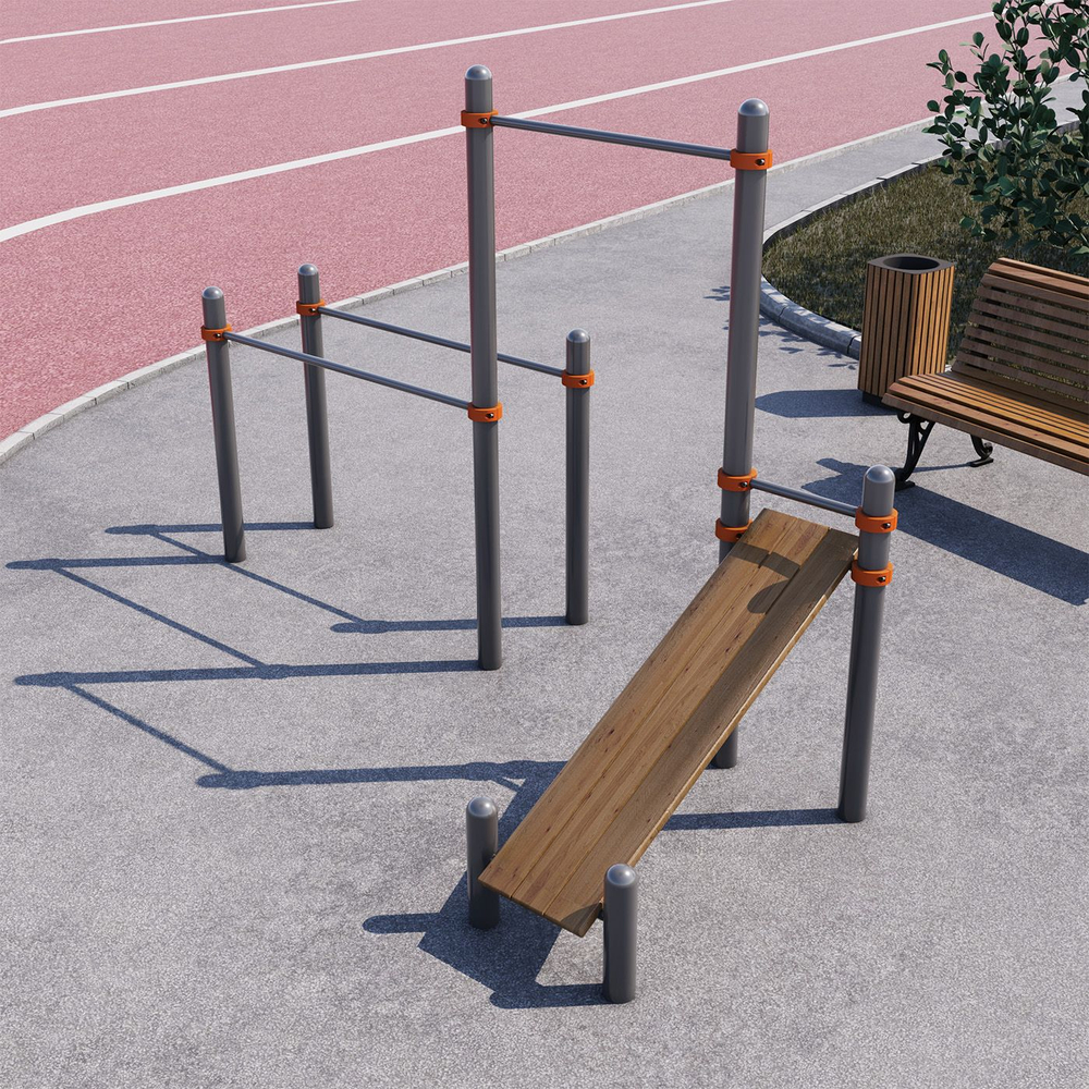 Турник, брусья, скамья для пресса СВС-42-М