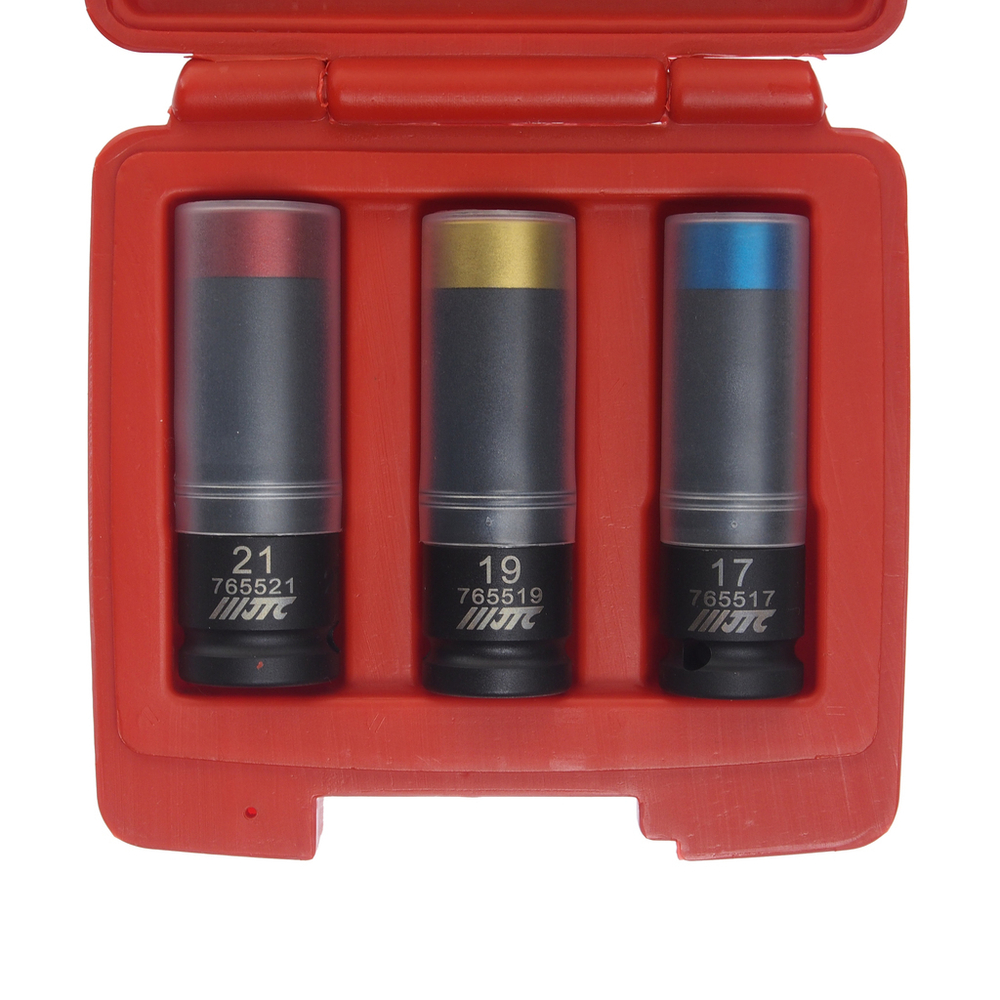 Набор головок ударных для литых дисков 17-19-21мм L=85мм 3 предмета в кейсе JTC