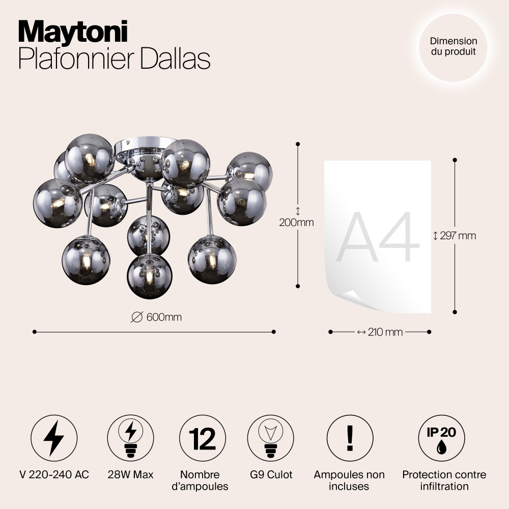 Люстра потолочная Maytoni Dallas MOD545PL-12CH