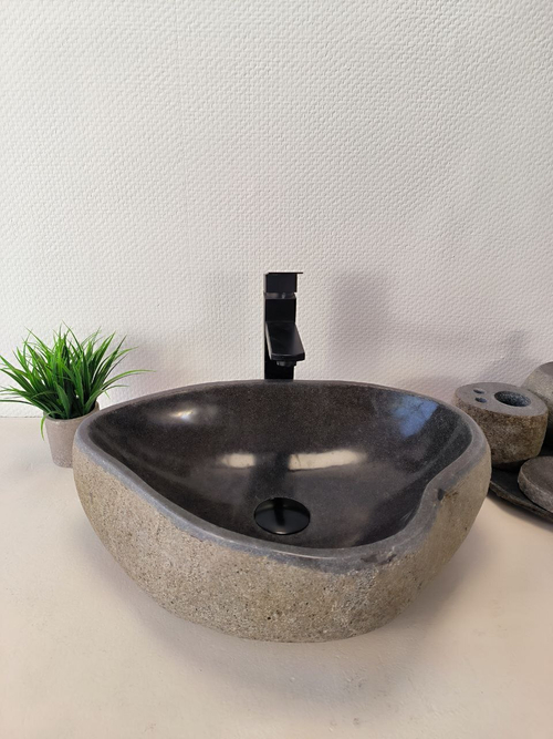 Раковина из речного камня RS-65970 49х35х15 из натурального камня