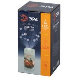 Светодиодный проектор ЭРА EGNDS -SK светильник новогодний Свеча Санта теплый свет LED 3*ААА 15 см