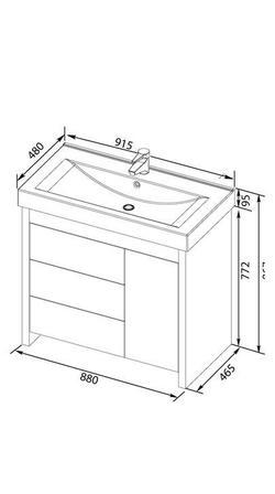 Тумба с раковиной Aquanet Тиана 90 венге